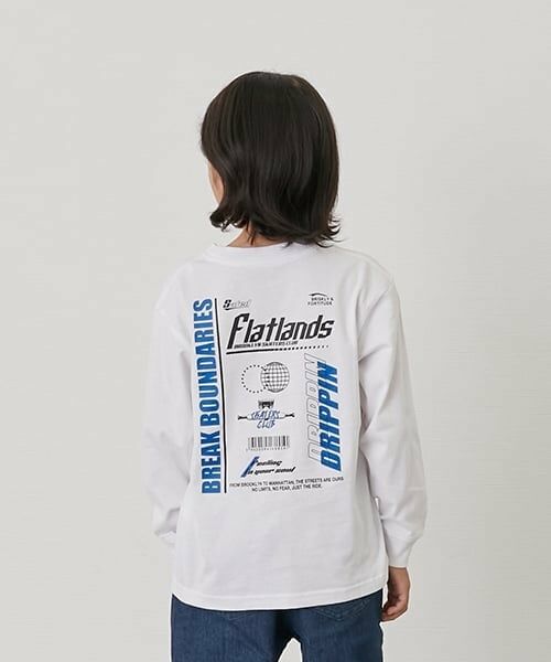 GLAZOS / グラソス Tシャツ | 【SKIT0LY】【プチプラ】バック２トーンロゴプリント長袖Tシャツ（白）