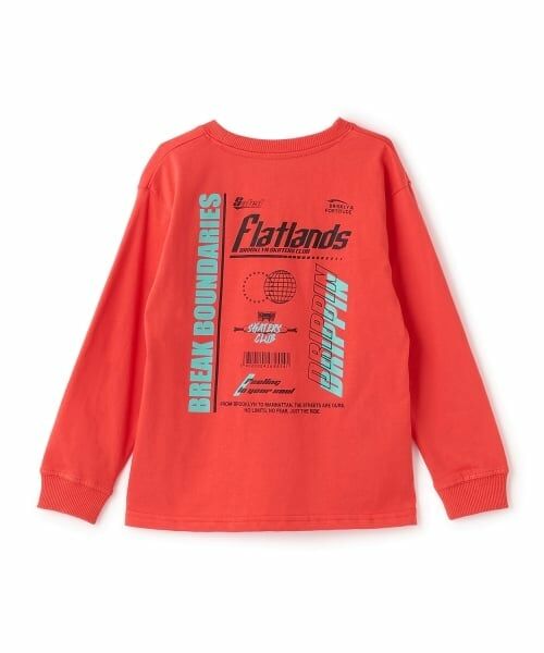 GLAZOS / グラソス Tシャツ | 【SKIT0LY】【プチプラ】バック２トーンロゴプリント長袖Tシャツ（オレンジ）