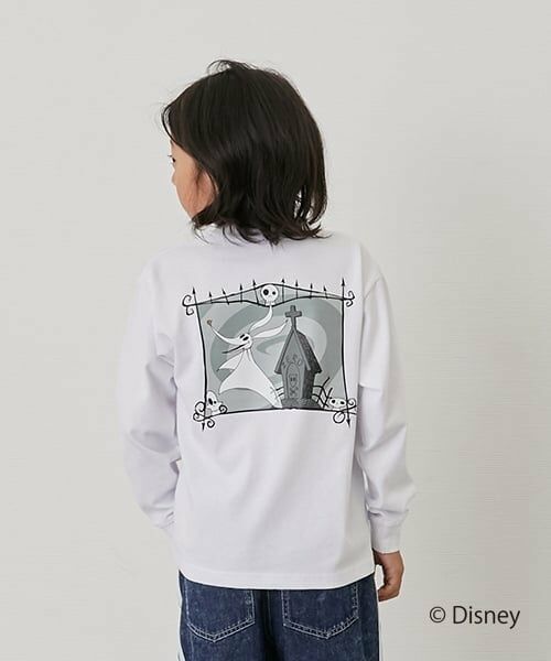GLAZOS / グラソス Tシャツ | 【SKIT0LY】【DISNEY】ナイトメアー・ビフォア・クリスマス/プリント長袖Tシャツ（白）