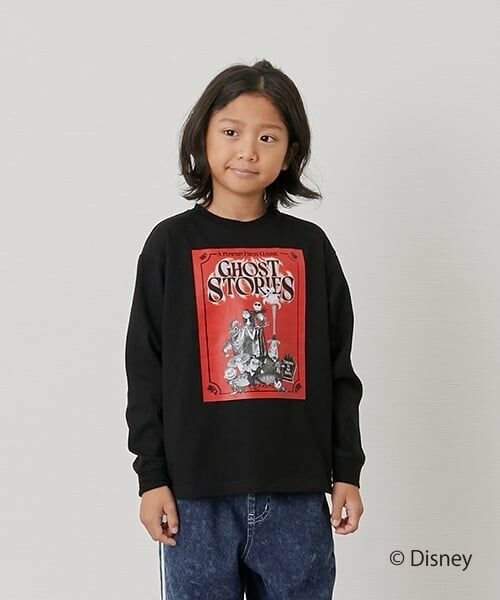 GLAZOS / グラソス Tシャツ | 【SKIT0LY】【DISNEY】ナイトメアー・ビフォア・クリスマス/プリント長袖Tシャツ（黒）