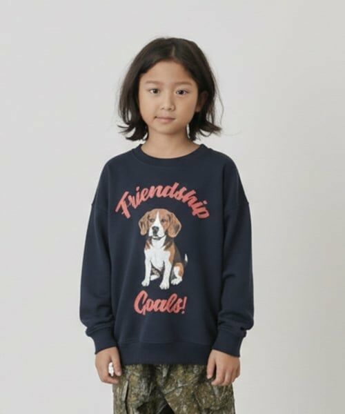 GLAZOS / グラソス スウェット | 【SKIT0LY】【毛玉になりにくい】アニマルプリントトレーナー（紺）