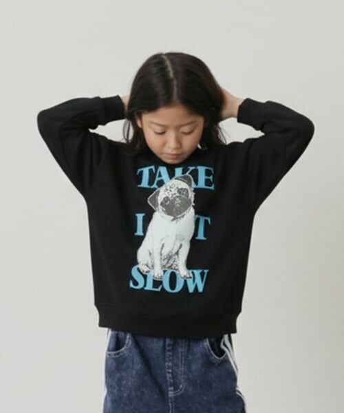 GLAZOS / グラソス スウェット | 【SKIT0LY】【毛玉になりにくい】アニマルプリントトレーナー（黒）