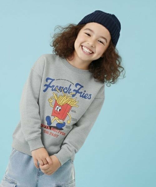 GLAZOS / グラソス スウェット | 【SKIT0LY】【毛玉になりにくい】FOODプリントトレーナー（トップ グレー）