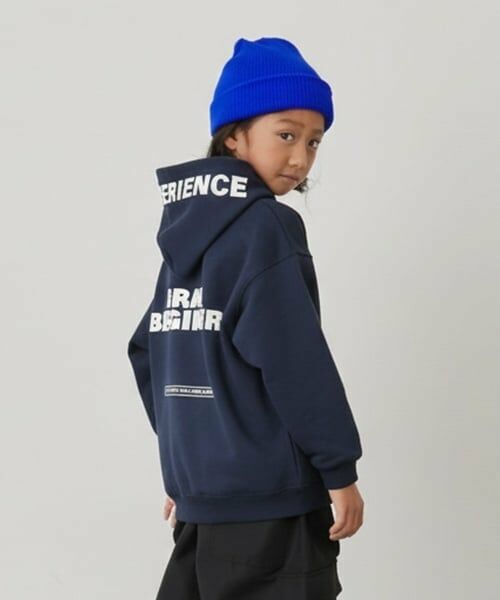 GLAZOS / グラソス パーカー | 【SKIT0LY】【毛玉になりにくい】フードプリントパーカー（紺）