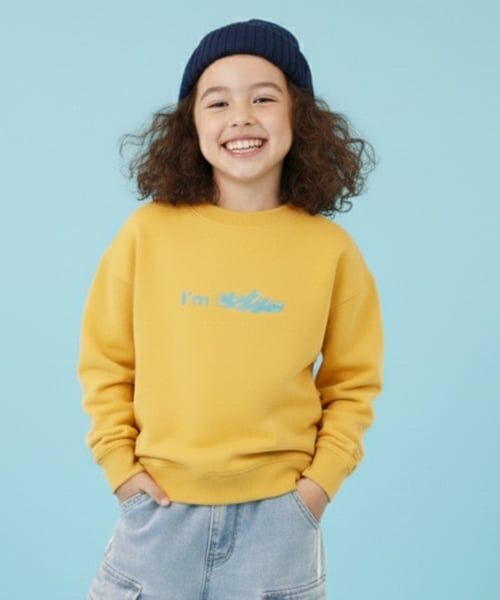 GLAZOS / グラソス スウェット | 【SKIT0LY】【毛玉になりにくい】I 'm  ロゴフロントプリント（黄）