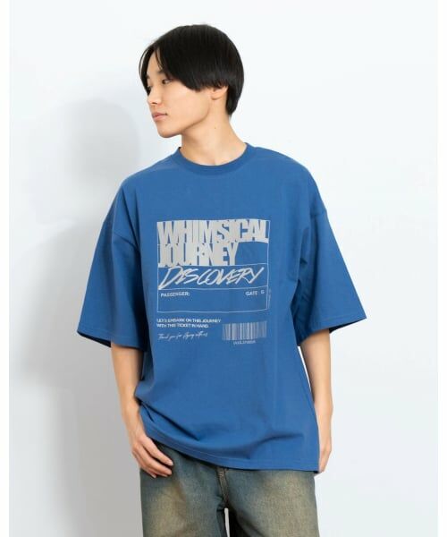 GLAZOS / グラソス Tシャツ | リフレクタープリントTシャツ（ブルー）