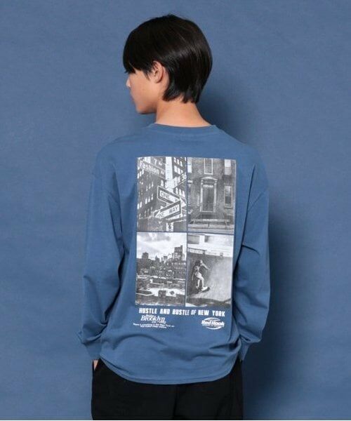 GLAZOS / グラソス Tシャツ | 【大人向けサイズあり】NYCバックフォト長袖Tシャツ（ＤＥ・ブルー）