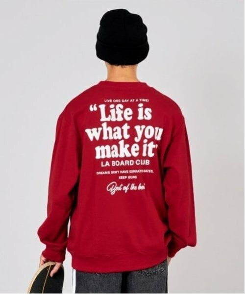 GLAZOS / グラソス スウェット | 【大人向けサイズあり】【プチプラ】アソートバックプリントトレーナー（アカ）