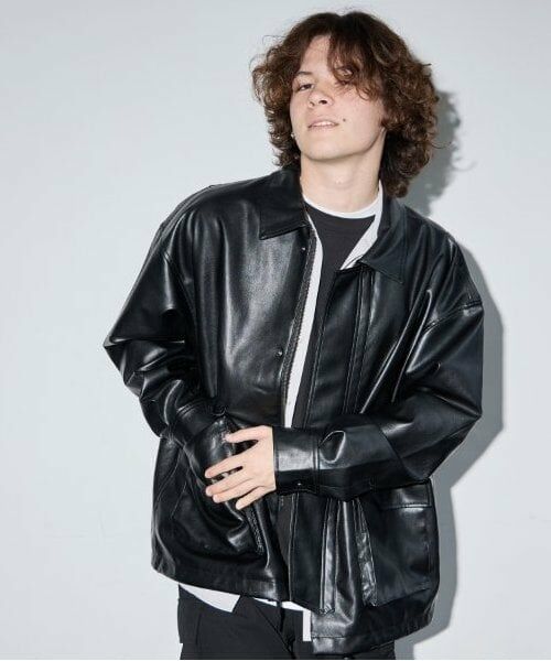 GLAZOS / グラソス ブルゾン | 【大人向けサイズあり】合皮ブルゾン（クロ）