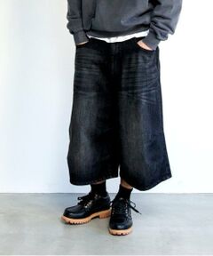 GLAZOS / グラソス ショート・ハーフ・半端丈パンツ | 【大人向けサイズあり】【GLSW.】デニム・ワイドバギーショーツ