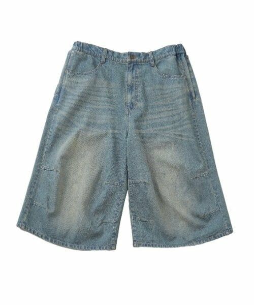 GLAZOS / グラソス ショート・ハーフ・半端丈パンツ | 【大人向けサイズあり】【GLSW.】デニム・ワイドバギーショーツ | 詳細17