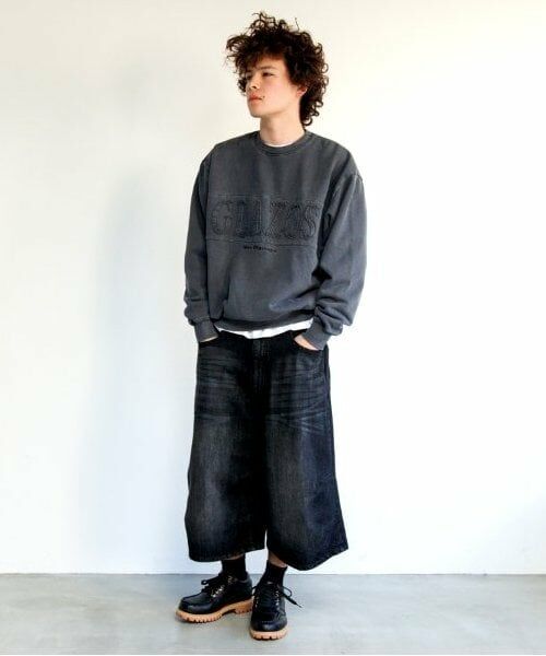 GLAZOS / グラソス ショート・ハーフ・半端丈パンツ | 【大人向けサイズあり】【GLSW.】デニム・ワイドバギーショーツ | 詳細2
