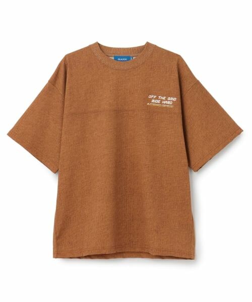 GLAZOS / グラソス Tシャツ | 製品染風レーサープリントTシャツ(茶)
