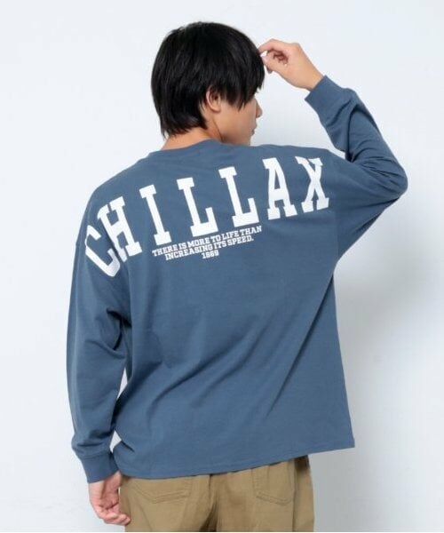 GLAZOS / グラソス Tシャツ | 【大人向けサイズあり】【STREET】バックワイドロゴビッグ長袖Tシャツ(DE・ブルー)
