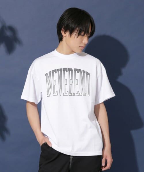 GLAZOS / グラソス Tシャツ | 【大人向けサイズあり】【防虫加工】フロントグラデーションカレッジロゴ半袖Tシャツ(シロ)