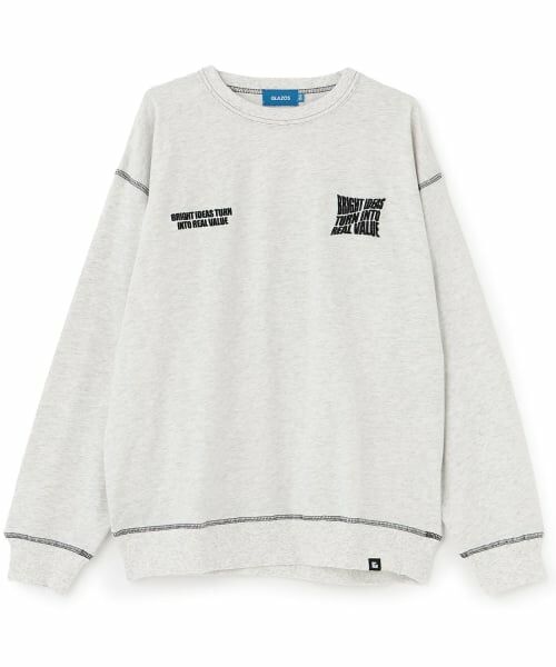 GLAZOS / グラソス Tシャツ | フラッグプリント長袖Tシャツ(シロ杢)