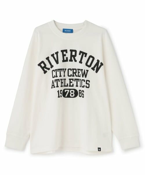 GLAZOS / グラソス Tシャツ | カレッジロゴプリント長袖Tシャツ(オフ ホワイト)