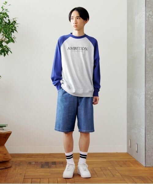 GLAZOS / グラソス Tシャツ | 【大人向けサイズあり】USAコットン・スウェTフロント刺繍ラグランビッグ長袖Tシャツ | 詳細1