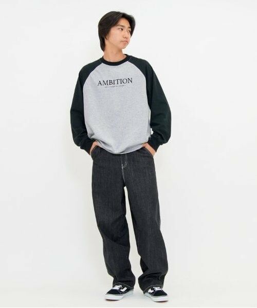 GLAZOS / グラソス Tシャツ | 【大人向けサイズあり】USAコットン・スウェTフロント刺繍ラグランビッグ長袖Tシャツ | 詳細3