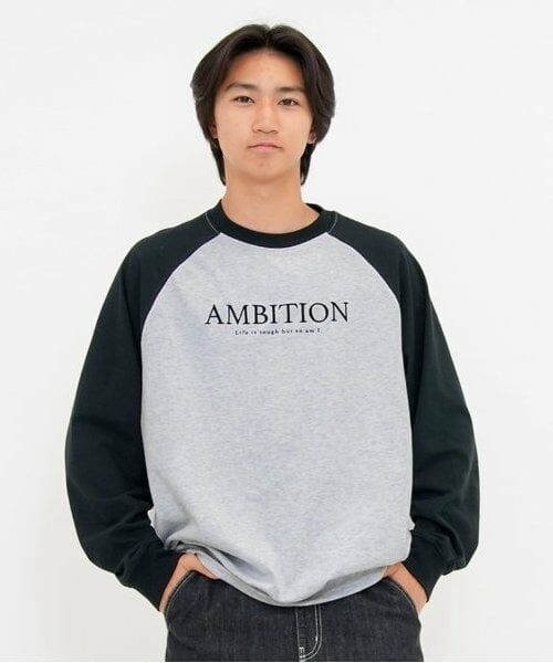 GLAZOS / グラソス Tシャツ | 【大人向けサイズあり】USAコットン・スウェTフロント刺繍ラグランビッグ長袖Tシャツ（クロ）