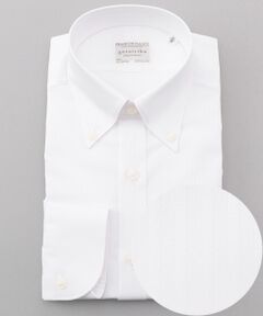 【定番】PREMIUMPLEATS＿白ドビー / スナップボタンシャツ