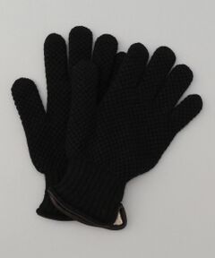 gotairiku / ゴタイリク 手袋 | 【ALPO】カシミヤ混 レザーパイピング ニット グローブ