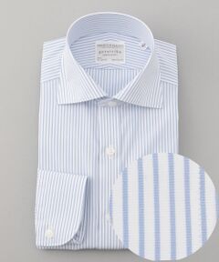 gotairiku / ゴタイリク シャツ・ブラウス | 【定番】PREMIUMPLEATS＿サックスストライプ＿ワイドカラー シャツ