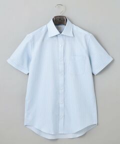 春夏向け【形態安定】SUMMERPREMIUMPLEATS_スモールワイドカラー 半袖ドレスシャツ（ストライプ/チェック）