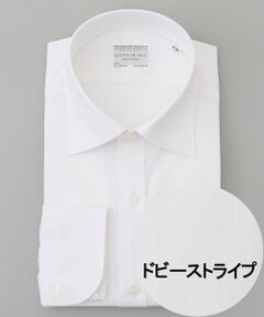 【形態安定】PREMIUMPLEATS_セミワイドカラー _織柄_通年ドレスシャツ