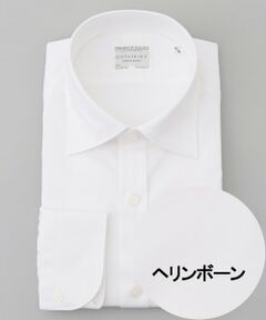 【形態安定】PREMIUMPLEATS_セミワイドカラー _織柄_通年ドレスシャツ