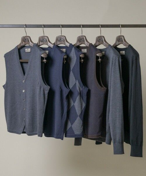 gotairiku / ゴタイリク ニット・セーター | 体温調整に【洗える/チクチクしにくい/ピリングしにくい】イタリア糸 ハイゲージ ベスト_WOOL100% | 詳細1