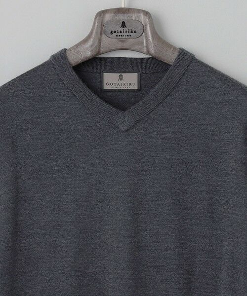 gotairiku / ゴタイリク ニット・セーター | オリジナル設計【洗える/チクチクしにくい/ピリングしにくい】イタリア糸 ハイゲージ Ｖネックニット_WOOL100% | 詳細16