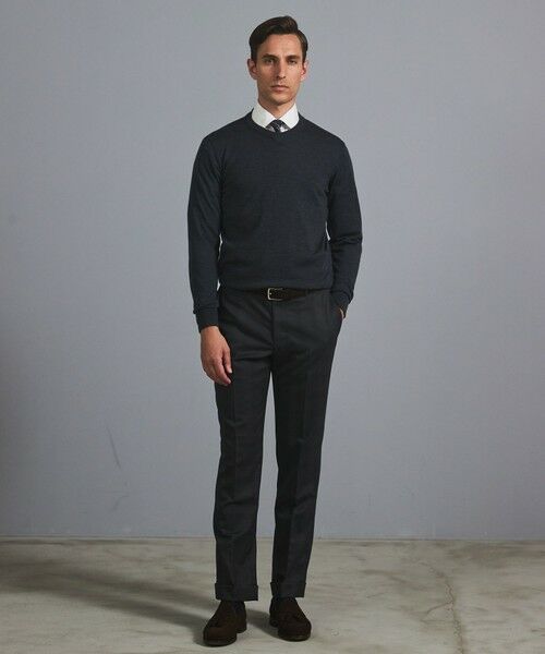 gotairiku / ゴタイリク ニット・セーター | オリジナル設計【洗える/チクチクしにくい/ピリングしにくい】イタリア糸 ハイゲージ Ｖネックニット_WOOL100% | 詳細1
