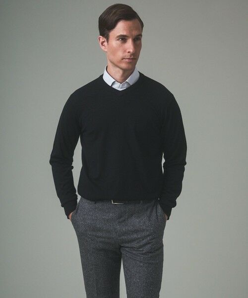 gotairiku / ゴタイリク ニット・セーター | オリジナル設計【洗える/チクチクしにくい/ピリングしにくい】イタリア糸 ハイゲージ Ｖネックニット_WOOL100% | 詳細28