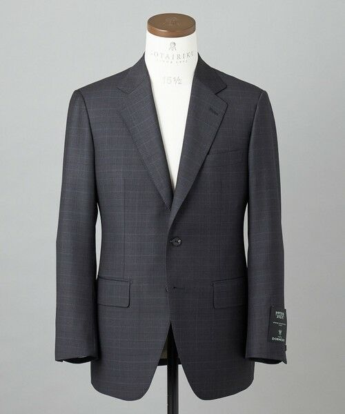 gotairiku / ゴタイリク セットアップ | WEB&一部店舗限定【DORMEUIL/ドーメル】IMPERIALJADE/インペリアルジェイド 通年スーツ（グレー×格子） | 詳細1