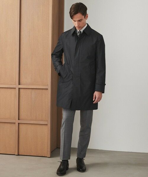 gotairiku / ゴタイリク ステンカラーコート | ダウンライナー装着可【半裏仕様でより軽量】メランジシャンブレー ステンカラースプリングコート | 詳細3