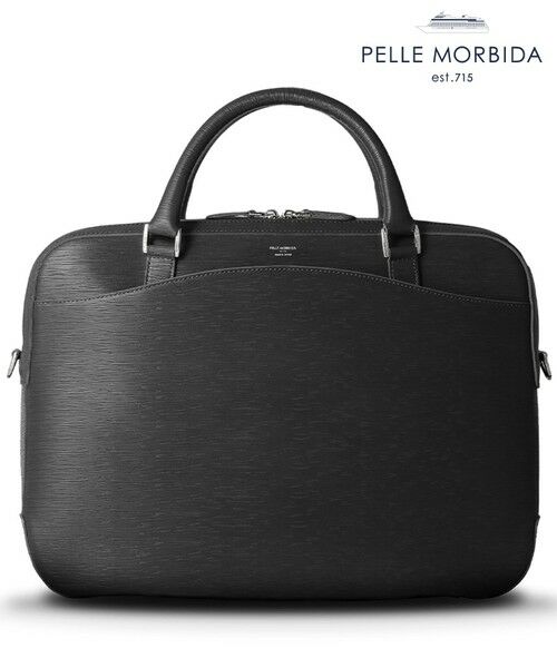 gotairiku/ゴタイリク 日本製【PELLE MORBIDA】型押しレザー ブリーフバッグ ブラック系 F gotairiku/ゴタイリク 日本製【PELLE MORBIDA】型押しレザー ブリーフバッグ ブラック系 F