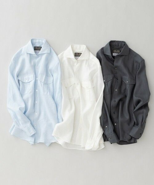 gotairiku / ゴタイリク シャツ・ブラウス | ノルマンディリネン使用【洗える】カッタウェイカラー ソフトリネンシャツ | 詳細1