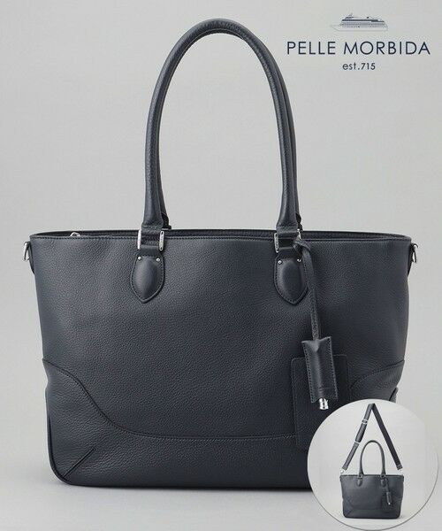 gotairiku/ゴタイリク 日本製【PELLE MORBIDA】シュリンクレザートートバッグ ネイビー系 F gotairiku/ゴタイリク 日本製【PELLE MORBIDA】シュリンクレザートートバッグ ネイビー系 F