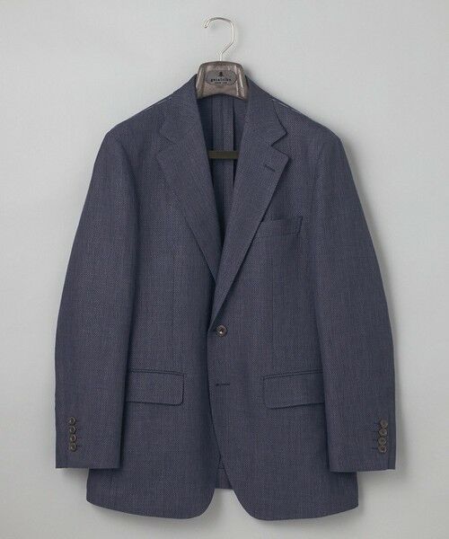 DORMEUIL】ドーメル HEXAGON リネン ジャケット_ネイビー DORMEUIL】ドーメル HEXAGON リネン ジャケット_ネイビー