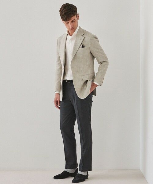 gotairiku / ゴタイリク テーラードジャケット | 【DORMEUIL】ドーメル HEXAGON リネン ジャケット_ベージュ | 詳細1