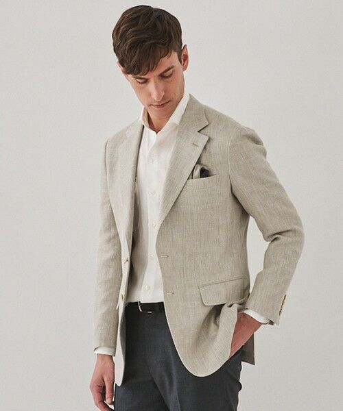gotairiku / ゴタイリク テーラードジャケット | 【DORMEUIL】ドーメル HEXAGON リネン ジャケット_ベージュ | 詳細4