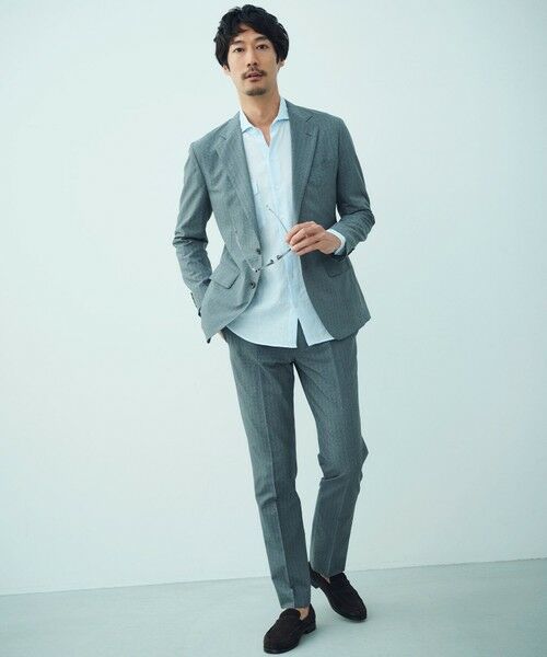 gotairiku / ゴタイリク テーラードジャケット | 圧倒的清涼感・８つの夏機能【接触冷感/通気性/軽量/撥水…等】クールドッツ セットアップジャケット_ヘリンボーンプリント（25年モデル） | 詳細2