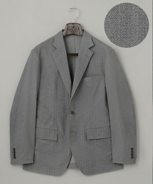 gotairiku / ゴタイリク テーラードジャケット | 圧倒的清涼感・８つの夏機能【接触冷感/通気性/軽量/撥水…等】クールドッツ セットアップジャケット_ヘリンボーンプリント（25年モデル） | 詳細3