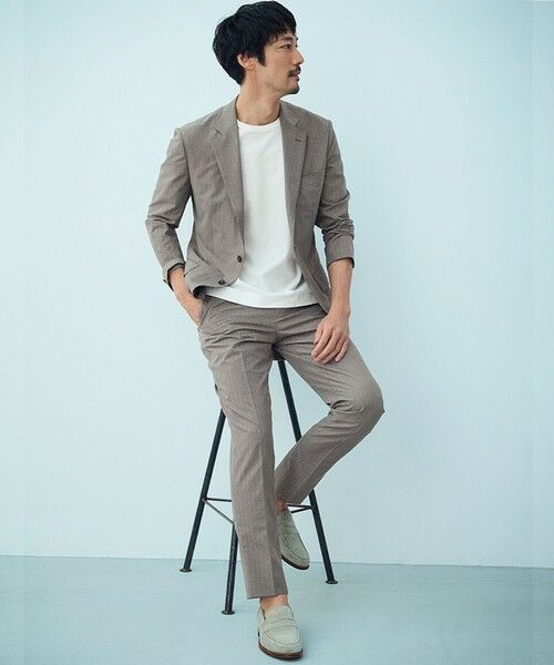 gotairiku / ゴタイリク テーラードジャケット | 圧倒的清涼感・８つの夏機能【接触冷感/通気性/軽量/撥水…等】クールドッツ セットアップジャケット_ヘリンボーンプリント（25年モデル） | 詳細18