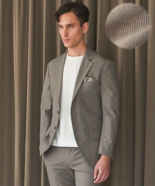 gotairiku/ゴタイリク 圧倒的清涼感・8つの夏機能【接触冷感/通気性/軽量/撥水…等】クールドッツ セットアップジャケット_ヘリンボーンプリント(25年モデル) ベージュ_ヘリンボーン柄 BL(縦Lサイズ 横幅広め) gotairiku/ゴタイリク 圧倒的清涼感・8つの夏機能【接触冷感/通気性/軽量/撥水…等】クールドッツ セットアップジャケット_ヘリンボーンプリント(25年モデル) ベージュ_ヘリンボーン柄 BL(縦Lサイズ 横幅広め)