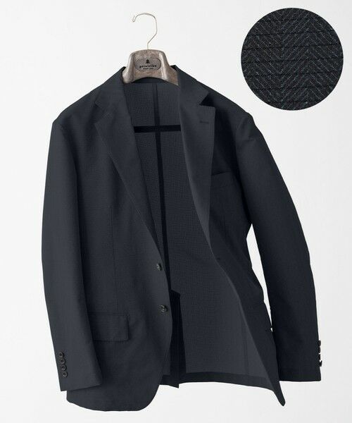 gotairiku/ゴタイリク 圧倒的清涼感・8つの夏機能【接触冷感/通気性/軽量/撥水…等】クールドッツ セットアップジャケット_ヘリンボーンプリント(25年モデル) ネイビー_ヘリンボーン柄 M gotairiku/ゴタイリク 圧倒的清涼感・8つの夏機能【接触冷感/通気性/軽量/撥水…等】クールドッツ セットアップジャケット_ヘリンボーンプリント(25年モデル) ネイビー_ヘリンボーン柄 M