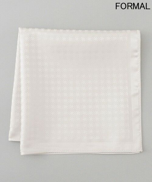 gotairiku/ゴタイリク 【WEAR BLACK】シルク100% フォーマルチーフ_ハウンドトゥース アイボリー系4 F gotairiku/ゴタイリク 【WEAR BLACK】シルク100% フォーマルチーフ_ハウンドトゥース アイボリー系4 F