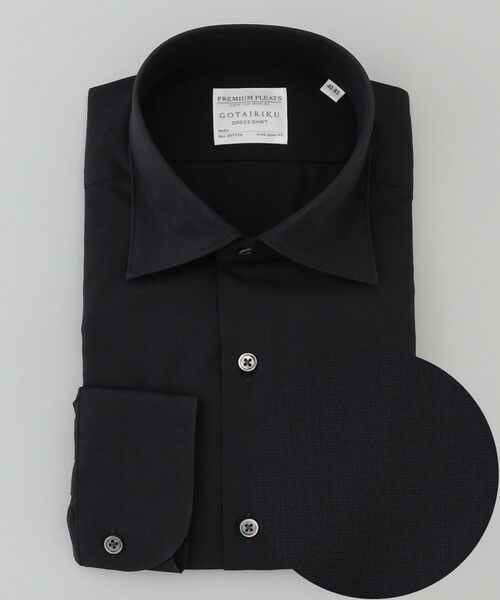 gotairiku/ゴタイリク 【形態安定】PREMIUMPLEATS_セミワイドカラー 通年ドレスシャツ(カラー ストライプ) ブラック系 42/86(16H) gotairiku/ゴタイリク 【形態安定】PREMIUMPLEATS_セミワイドカラー 通年ドレスシャツ(カラー ストライプ) ブラック系 42/86(16H)
