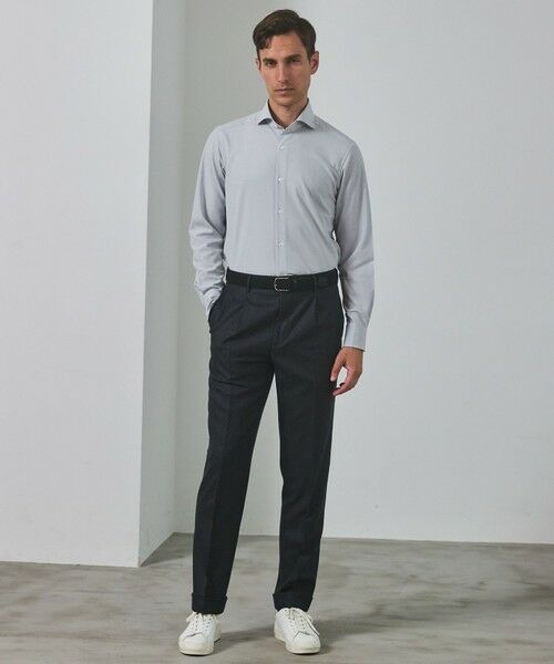 gotairiku / ゴタイリク シャツ・ブラウス | 【シワになりにくい/ストレッチ/洗える】ウールライク シャツ_カッタウェイカラー | 詳細1